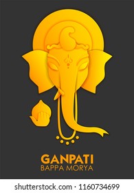 illustration of Lord Ganpati background for Ganesh Chaturthi festival of India with message meaning My Lord Ganesha