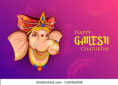 illustration of Lord Ganpati background for Ganesh Chaturthi festival of India