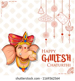 illustration of Lord Ganpati background for Ganesh Chaturthi festival of India