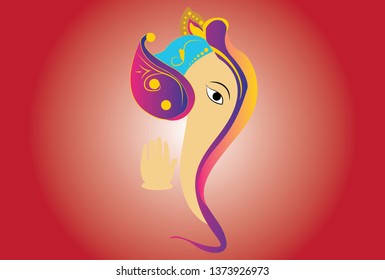illustration of Lord Ganpati background for Ganesh Chaturthi with space for message