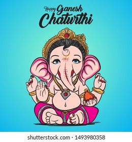 Illustration Lord Ganpati Background Ganesh Chaturthi Stock Vector ...