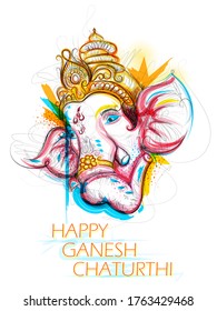 illustration of Lord Ganpati background for Ganesh Chaturthi festival of India