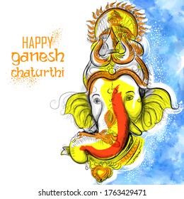 illustration of Lord Ganpati background for Ganesh Chaturthi festival of India