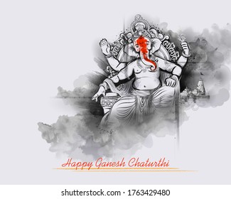 illustration of Lord Ganpati background for Ganesh Chaturthi festival of India