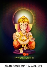 ilustración de los antecedentes de Lord Ganpati en el festival Ganesh Chaturthi 