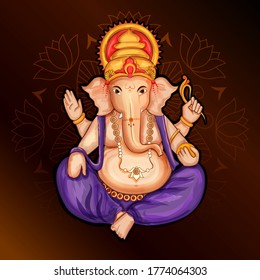 illustration of Lord Ganpati background for Ganesh Chaturthi festival of India