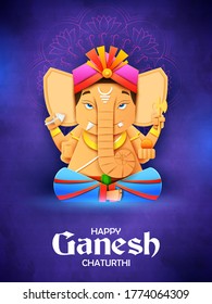 illustration of Lord Ganpati background for Ganesh Chaturthi festival of India