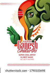 illustration of Lord Ganpati background for Ganesh Chaturthi festival of India 