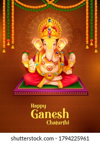 ilustración de los antecedentes de Lord Ganpati para el festival Ganesh Chaturthi de la India