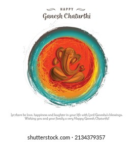 Illustration von Lord Ganpati Hintergrund für Ganesh Chaturthi Festival of India Vektorbanner-Poster Grußkarte