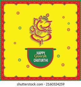 illustration of Lord Ganpati background for Ganesh Chaturthi festival of India vector banner poster greeting card