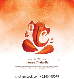 illustration of Lord Ganpati background for Ganesh Chaturthi festival of India vector banner poster greeting card