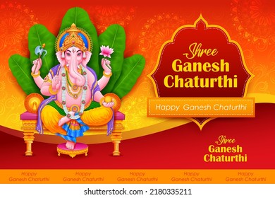 illustration of Lord Ganpati background for Ganesh Chaturthi festival of India