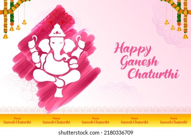 illustration of Lord Ganpati background for Ganesh Chaturthi festival of India