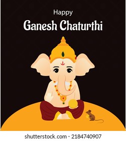 Illustration Of Lord Ganpati Background For Ganesh Chaturthi Festival Of India 