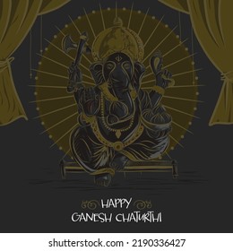 illustration of Lord Ganpati background for Ganesh Chaturthi