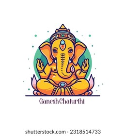 illustration of Lord Ganpati background for Ganesh Chaturthi