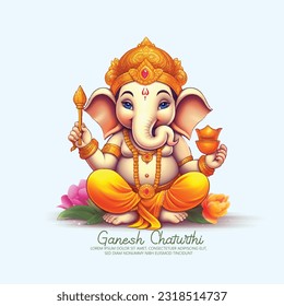 ilustración de los antecedentes de Lord Ganpati para Ganesh Chaturthi