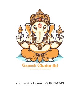 illustration of Lord Ganpati background for Ganesh Chaturthi