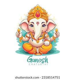 illustration of Lord Ganpati background for Ganesh Chaturthi