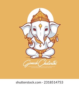 illustration of Lord Ganpati background for Ganesh Chaturthi