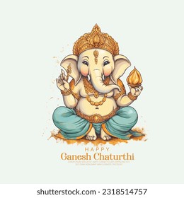 illustration of Lord Ganpati background for Ganesh Chaturthi