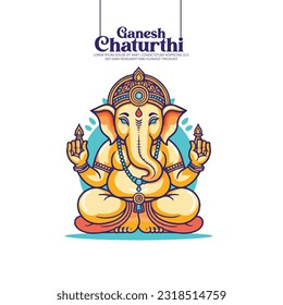 illustration of Lord Ganpati background for Ganesh Chaturthi