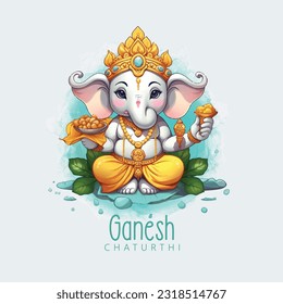 illustration of Lord Ganpati background for Ganesh Chaturthi