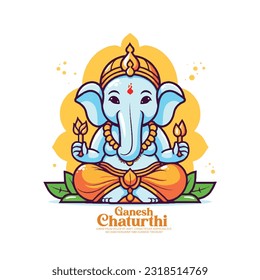 illustration of Lord Ganpati background for Ganesh Chaturthi