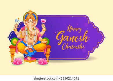 Illustration von Lord Ganpati Hintergrund für das indische Ganesh Chaturthi Festival