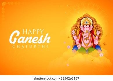 illustration of Lord Ganpati background for Ganesh Chaturthi festival of India