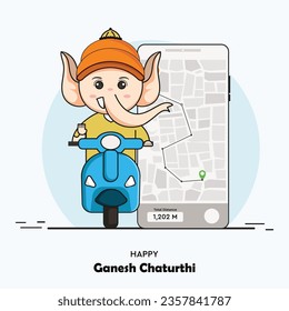 illustration of Lord Ganpati background for Ganesh Chaturthi