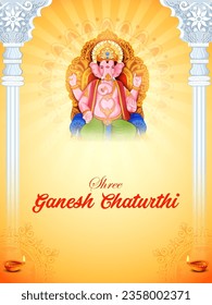 illustration of Lord Ganpati background for Ganesh Chaturthi festival of India