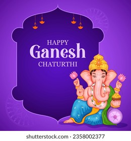 illustration of Lord Ganpati background for Ganesh Chaturthi festival of India