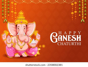 illustration of Lord Ganpati background for Ganesh Chaturthi festival of India