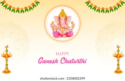 illustration of Lord Ganpati background for Ganesh Chaturthi festival of India