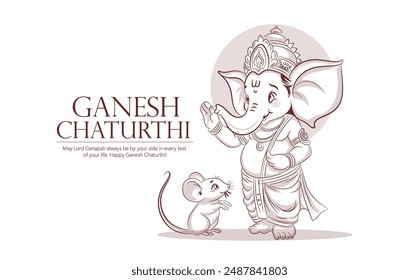 Ilustración del fondo de Lord Ganpati para Ganesh Chaturthi