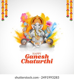 Illustration von Lord Ganpati Hintergrund für Ganesh Chaturthi Festival of India