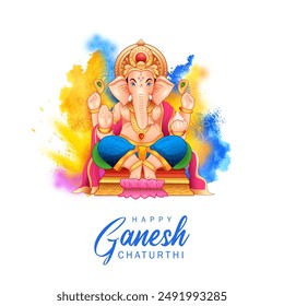 illustration of Lord Ganpati background for Ganesh Chaturthi festival of India