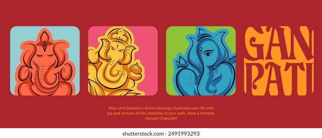 illustration of Lord Ganpati background for Ganesh Chaturthi festival of India