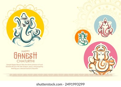 Illustration von Lord Ganpati Hintergrund für Ganesh Chaturthi Festival of India