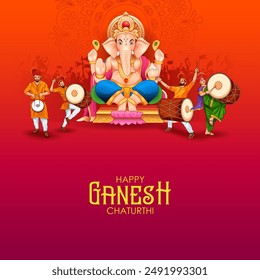 illustration of Lord Ganpati background for Ganesh Chaturthi festival of India