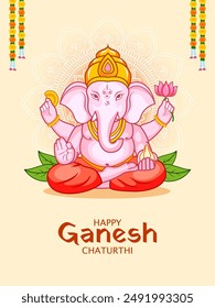 illustration of Lord Ganpati background for Ganesh Chaturthi festival of India