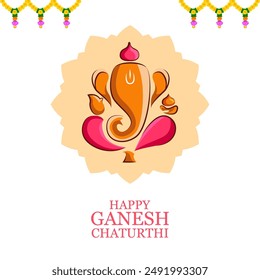 illustration of Lord Ganpati background for Ganesh Chaturthi festival of India