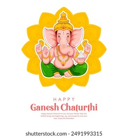 illustration of Lord Ganpati background for Ganesh Chaturthi festival of India