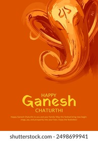 illustration of Lord Ganpati background for Ganesh Chaturthi festival of India