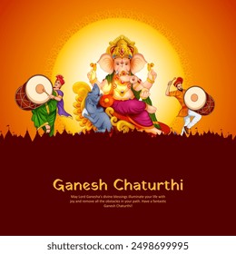 illustration of Lord Ganpati background for Ganesh Chaturthi festival of India