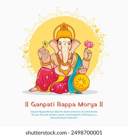 illustration of Lord Ganpati background for Ganesh Chaturthi festival of India