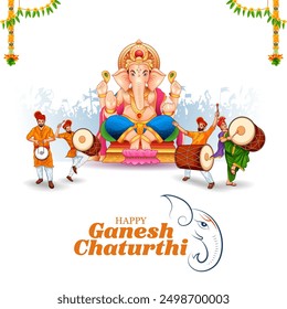 illustration of Lord Ganpati background for Ganesh Chaturthi festival of India