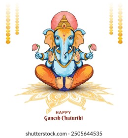 Illustration of lord ganpati background for ganesh chaturthi holiday card background